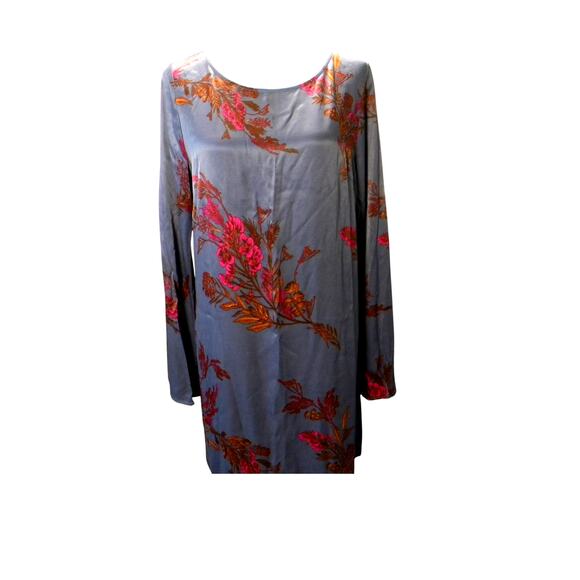 Leith Long Sleeve Purple Pink Floral Shift Dress‎ Casual Boho Nordstrom Large - Picture 2 of 9